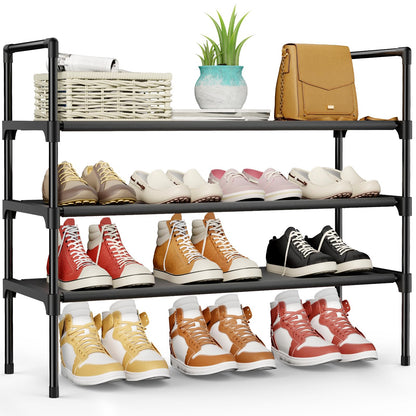 Kitsure Shoe Rack for Closet, Shoe Organizer, 27.6" Wide - 3 Tier, Black