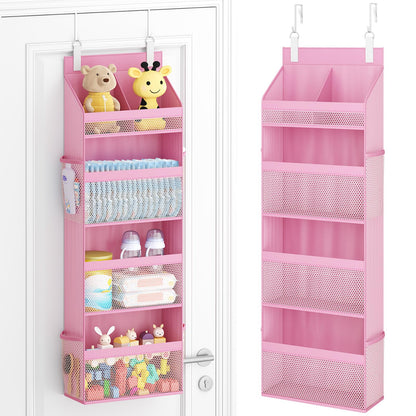 Lifewit 4 Tier Over the Door Organizer, Diaper Hanging Storage, Gray
