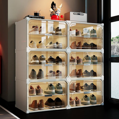 MAGINELS Shoe Rack,Expandable Shoe Cabinet Easy to Assemble. Shoe Storage with Door,Entryway, Closets, Hallway, and Bedroom.Accommodates Up to 40 Pairs of Shoes.