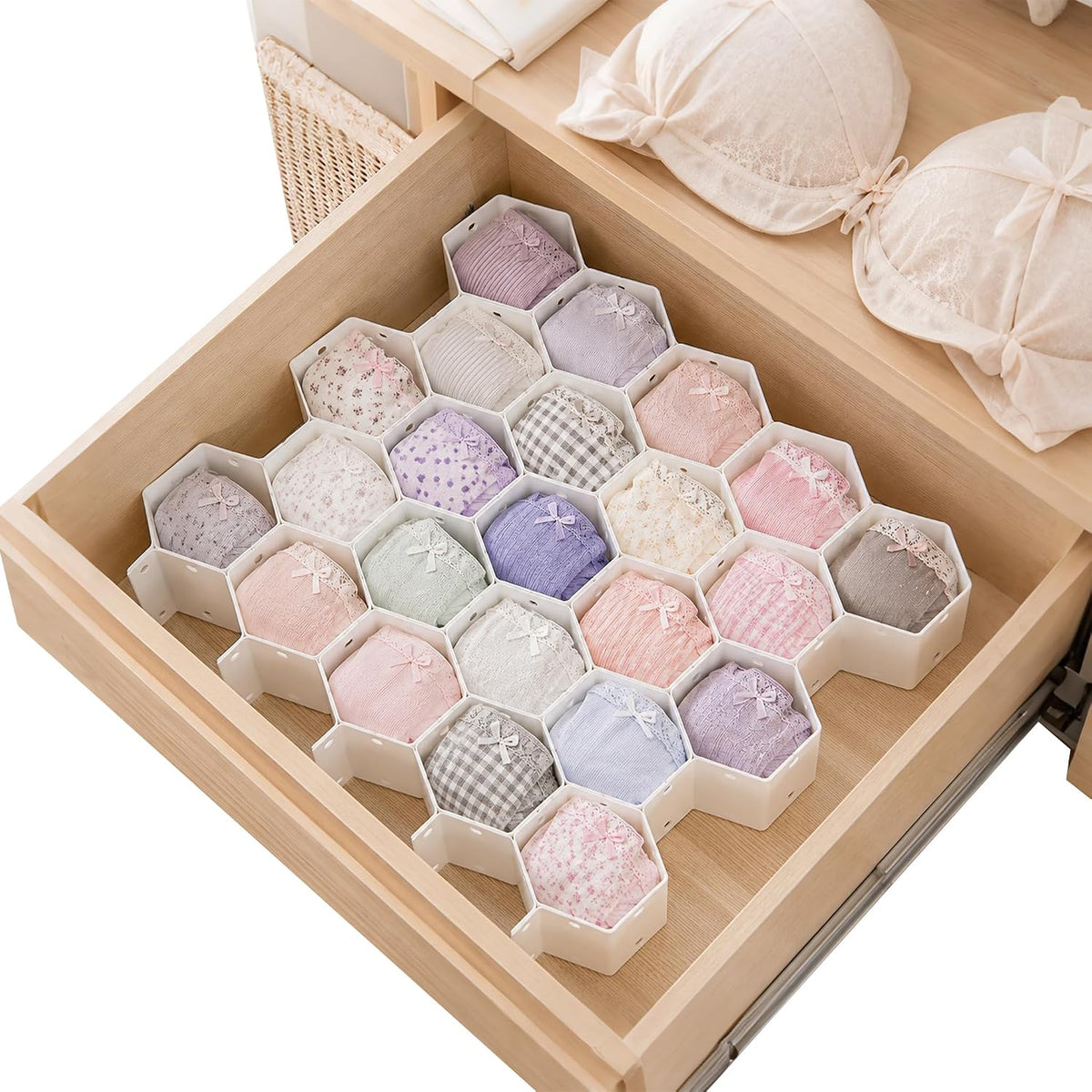 Panties Organizer for Drawer, Honeycomb Cell Divider
