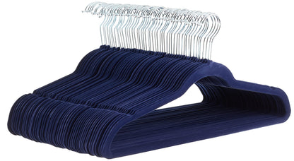 Amazon Basics Slim Velvet Non-Slip Space Saving Sturdy Suit Clothes Hangers, Closet Organizer, Black/Rose Gold, 30-Pack