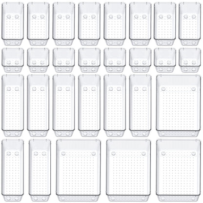 SMARTAKE 13-Piece Drawer Organizers with Non-Slip Silicone Pads, 5-Size