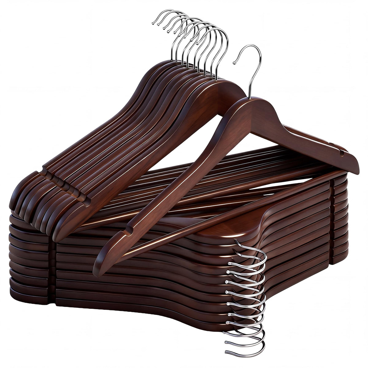 StorageWorks Wooden Coat Hangers, 30 Pack Wood Clothes Hanger for Closet