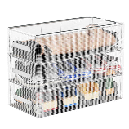 3 Pack Clear Shoe Closet Organizer for Boots Sneaker, 15.8" x 11.8" x 6"