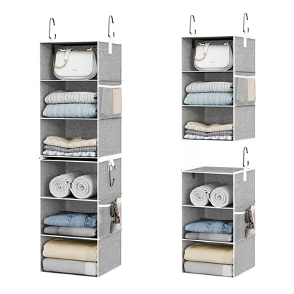 StorageWorks Hanging Closet Organizer, 6-Shelf with 2-in-1 Design, Ivory