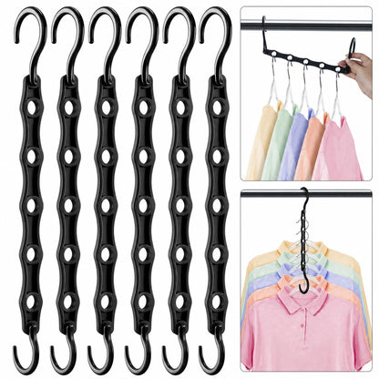 HOUSE DAY 10 Pack Space Saving Hangers, Black, Premium Smart Hanger