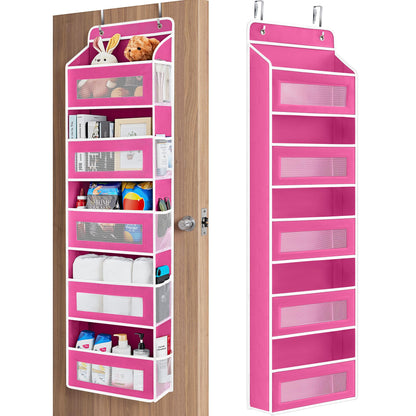 JARLINK Over the Door Organizer for Bedroom, Pantry Bathroom, 5 Shelf Beige