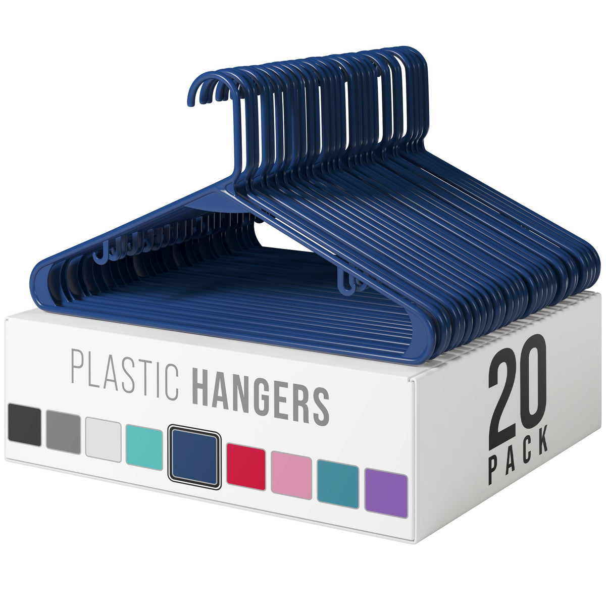 Plastic Hangers 20 Pack White - Clothes Hangers - Makes The Perfect Coat Hanger and General Space Saving Hangers for Closet and New Apartment Essentials - Percheros Ganchos para Colgar Ropa Hangars