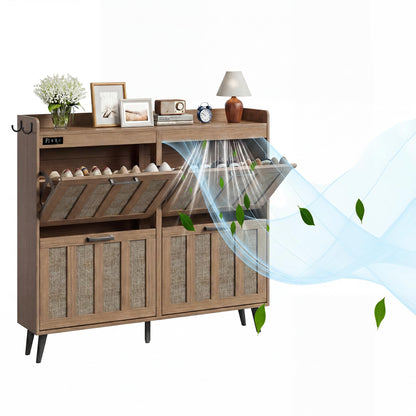 ChooChoo Shoe Storage Cabinet with 2 Flip Drawers and Deodorizer