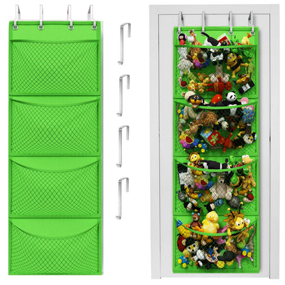 Honeyera The Original Stuffed Animal Storage (Patented) - Over Door Organizer for Stuffies, Baby Ideas Holder, Toy Plush Hammock Hanging Net Big Girls Toddler Large Bag Animals Stuffy Behind