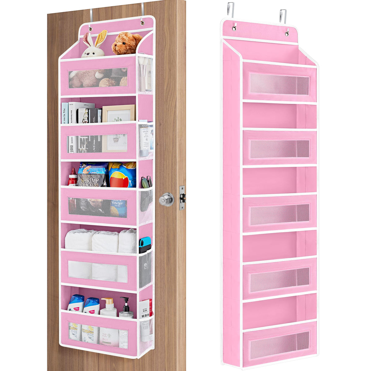 JARLINK Over the Door Organizer for Bedroom, Pantry Bathroom, 5 Shelf Beige