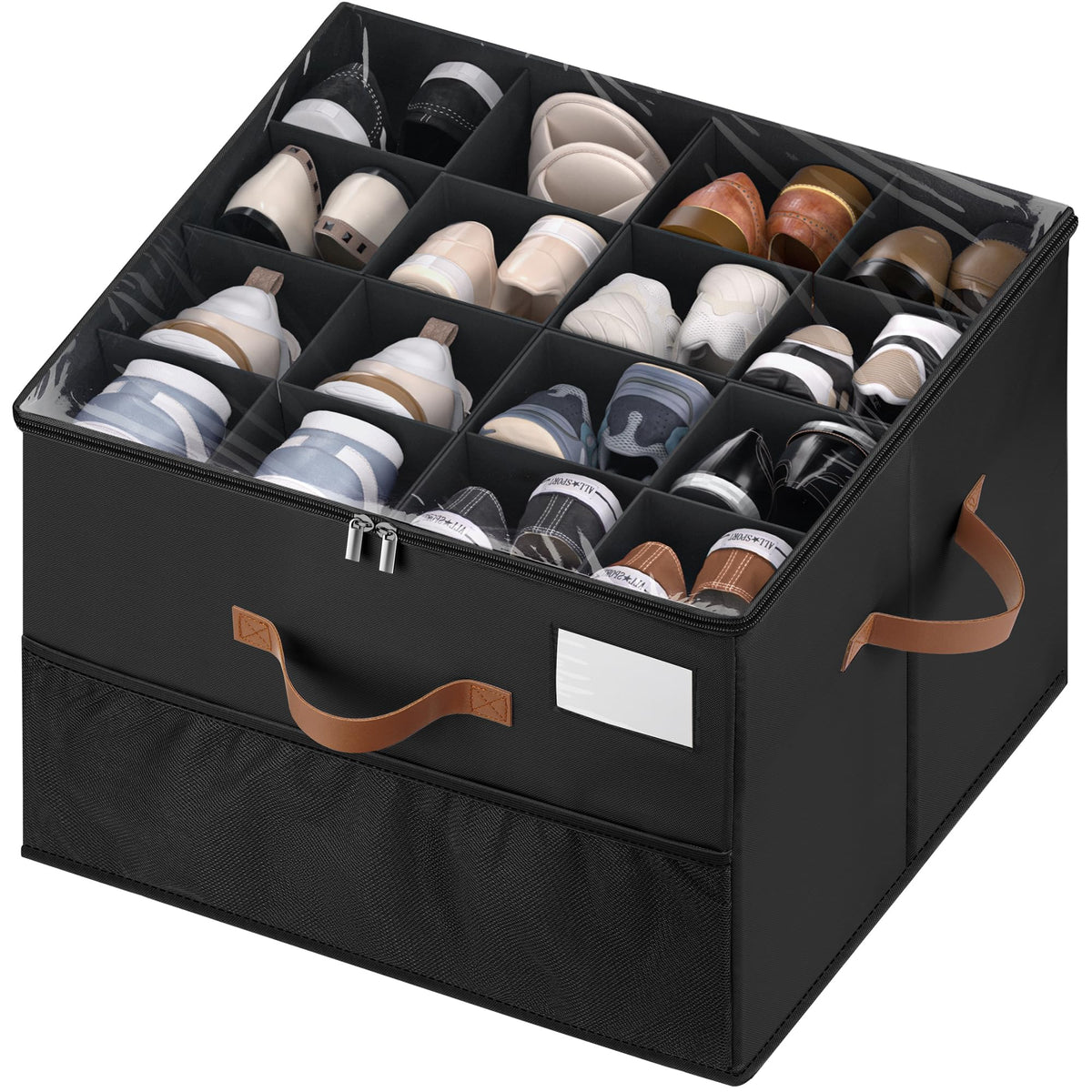 Shoe Organizer for Closet, Adjustable Storage Box Holds 32 Pairs