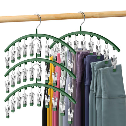 Volnamal Legging Organizer for Closet,2 Pack Metal Yoga Pants Hangers w/10 Clips Hold 20 Leggings,Space Saving Hanging Closet Organizer Clothes Hanger College Dorm Essentials Apartment Essential,Black