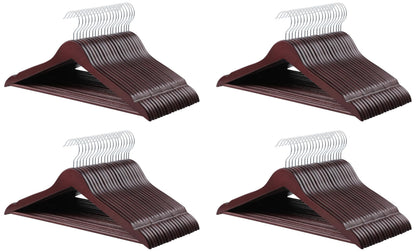 Amazon Basics Durable Wooden Suit Clothes Hangers, Closet Organizer, Cherry, 20-Pack