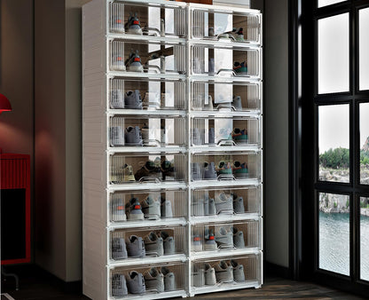 MAGINELS Shoe Rack,Expandable Shoe Cabinet Easy to Assemble. Shoe Storage with Door,Entryway, Closets, Hallway, and Bedroom.Accommodates Up to 40 Pairs of Shoes.