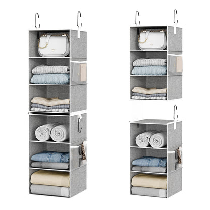 StorageWorks Hanging Closet Organizer, 6-Shelf with 2-in-1 Design, Ivory
