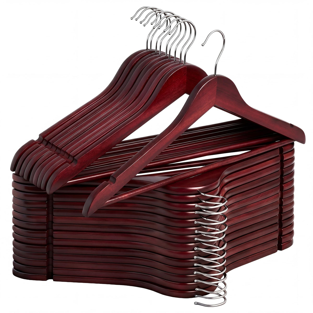 StorageWorks Wooden Coat Hangers, 30 Pack Wood Clothes Hanger for Closet