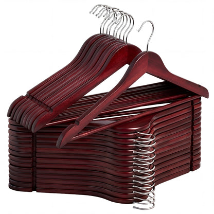 StorageWorks Wooden Coat Hangers, 30 Pack Wood Clothes Hanger for Closet