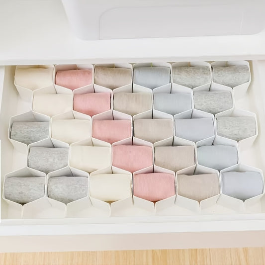 6pcs 13-Slot Honeycomb Drawer Dividers, Cosmetic Organizer, Drawer Organizer, Underwear Storage Box, Sock Storage Box, Panty Storage Box, Organizer Grid Dividers