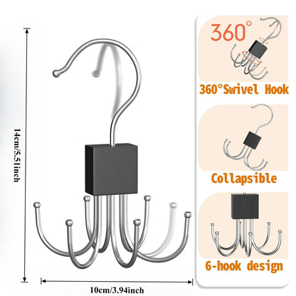1pc Vest-Style Hanger, Bra Hanger - 360° Rotatable Hook Holds 36 Items, Space-Saving Wardrobe Organizer for Vests, Bras, Scarves, Wallets, Etc. Bra Storage Wardrobe