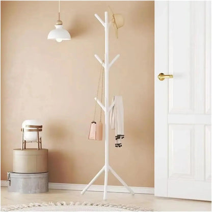 Tree Shaped Freestanding Coat Rack with Metal Frame, Entryway Rack with Multiple Hooks for Bedroom Home Organization