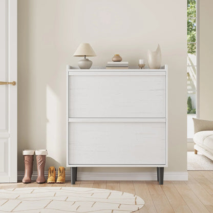 ZR-Garvee Tilt-out drawers Shoe Cabinet with 3 Flip Drawers, Space-saving,22 styles,Adjustable Shelf, Save space，Modern ,Hidden Shoe Storage Organizer for Entryway,aisle cabinet, Hallway and Living Room