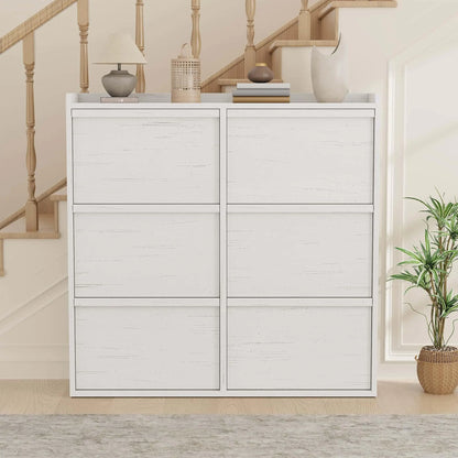ZR-Garvee Tilt-out drawers Shoe Cabinet with 3 Flip Drawers, Space-saving,22 styles,Adjustable Shelf, Save space，Modern ,Hidden Shoe Storage Organizer for Entryway,aisle cabinet, Hallway and Living Room