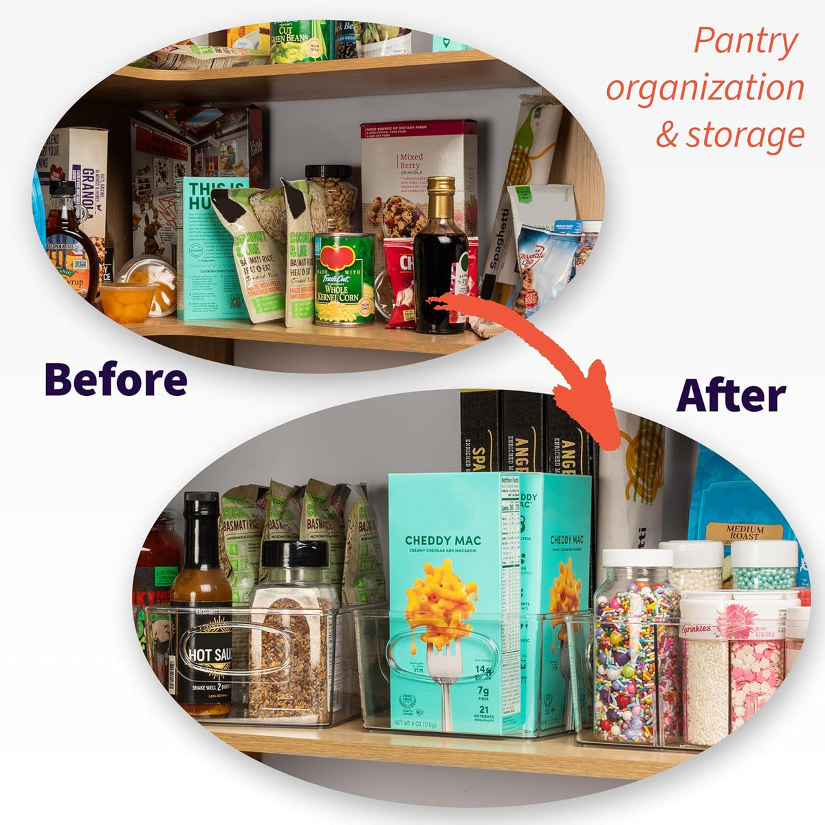 ClearSpace Pantry Organizers and Storage and Cabinet Organizer, 4 Pack