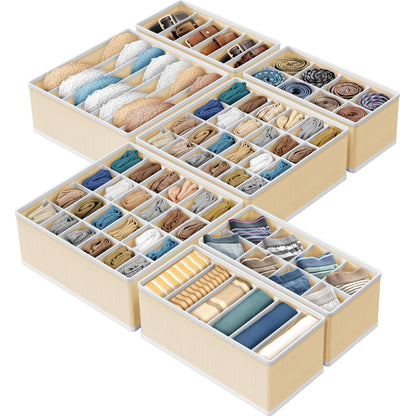 Simple Houseware 4-Pack Drawer Organizer Set for Underwear/Socks/Bra, Gray