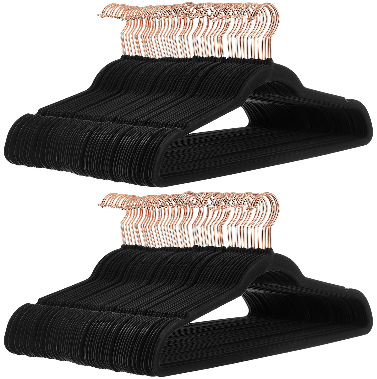 Amazon Basics Slim Velvet Non-Slip Space Saving Suit Clothes Hangers, Sturdy Metal, Gray/Silver, 30-Pack