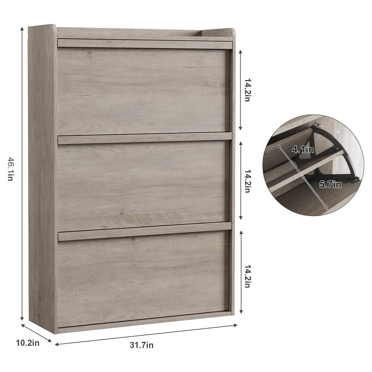 ZR-Garvee Tilt-out drawers Shoe Cabinet with 3 Flip Drawers, Space-saving,22 styles,Adjustable Shelf, Save space，Modern ,Hidden Shoe Storage Organizer for Entryway,aisle cabinet, Hallway and Living Room