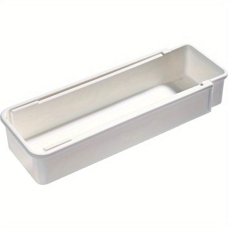 1/2 Retractable Drawer Classification Storage Box, Kitchen Tableware Bowl and Chopstick Divider Storage Box, Stationery Storage Container, for Home, Dormitory and Office