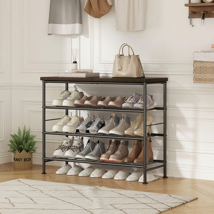 4-Tier 5-Tier 6-Tier Metal Shoe Rack Organizer, Decorations For Home, 28.15" / 35.82" / 45.3" Large Stable Stackable Shoe Tower, Room Decor, Suitable For Entrance Wardrobes, Bedroom Garages, Space Saving