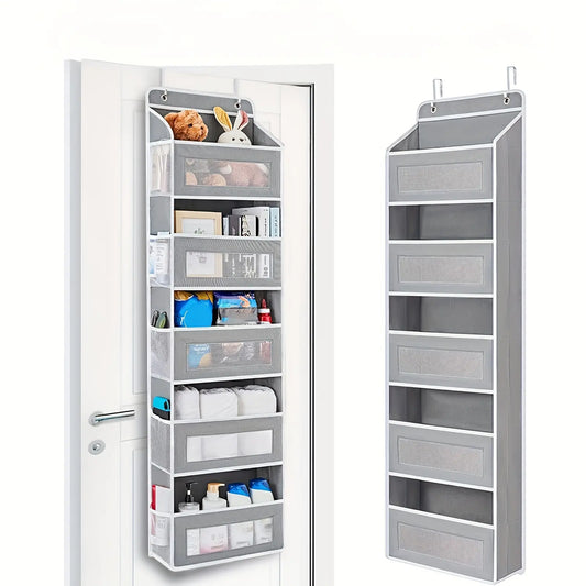 5-Tier Over-the-Door Hanging Organizer with Large Mesh Pockets, Sturdy Fabric Home Storage, No-Drill Easy Installation for Closet Organization Needs, Bedroom