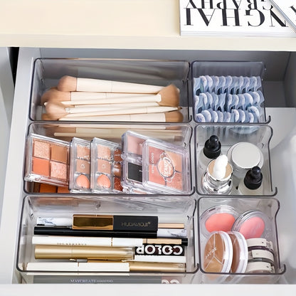 6pcs Acrylic Drawer Dividers Organizer, Suitable for Desktop Clutter Storage, Office Stationery Storage, Drawer Cosmetic Storage, Desk & Drawer Organizer for Home Storage