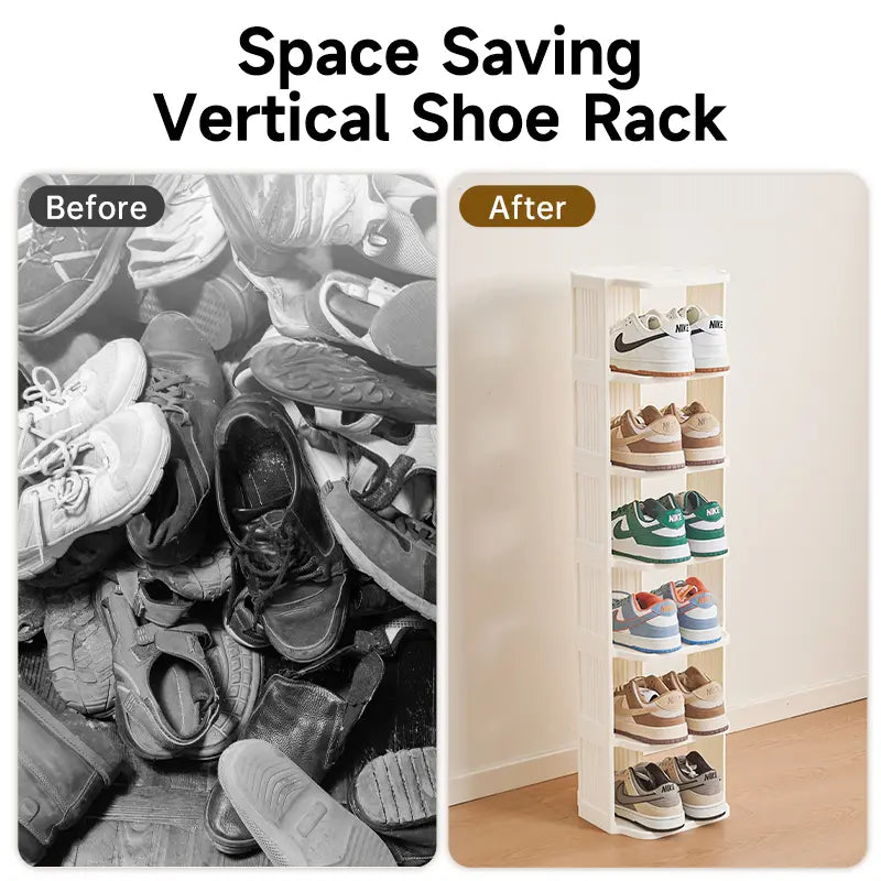 UFORU Small shoe rack, 6/9-layer plastic vertical shoe rack for small spaces, Footwear Organization,shoe rack,shoe cabinet storage,dorm room inspo,college dorm essentials,dorm haul