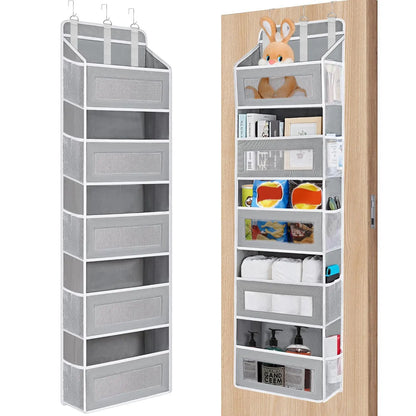 Over The Door Space Saving Organizer - 6-Tier Hangable Storage Organization with 6 Large Pockets, Mesh Side Pockets, Anti-Tilt Design, 44 lb Capacity, Shelves, Apartment Accessories for Bedroom, Kitchen,#SummerWins #DealsForYouDays