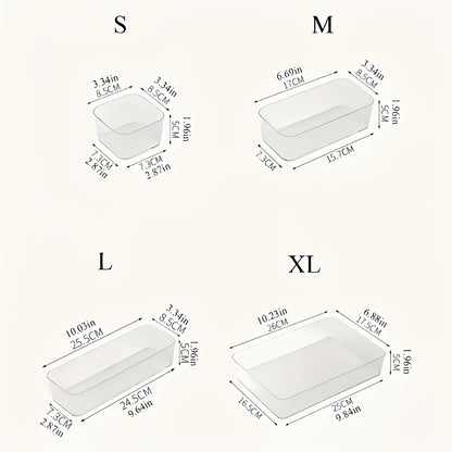 Bathroom Set of 5 Transparent Acrylic Drawer Organizers, Including Built-in Compartmentalized Organizers for Drawers, Countertop Storage Boxes, and Makeup Organizers. Ideal for Organizing and Storing Essentials, Cosmetics, Crafts, and Stationery.
