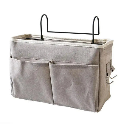 Multi-functional Bedside Hanging Storage Caddy, Cotton Linen Hanging Organizer Bag, Suitable for Bunk Bed, Dorm and Bathroom Sundries Storage
