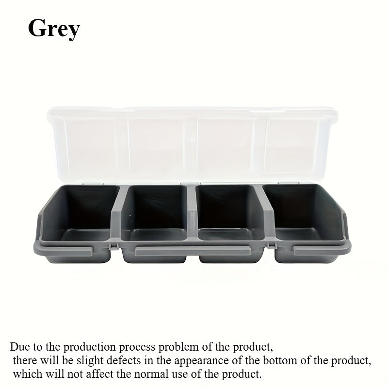 [Screw Organizer Storage Box] 4-Compartment Screw Organizer - Small Parts & Mini Tool 4-Grid Divider Storage Box for Garage, Nail Craft Tool Organization - Tool Cart, Cabinet, Workbench Drawer - Black | Gray Optional