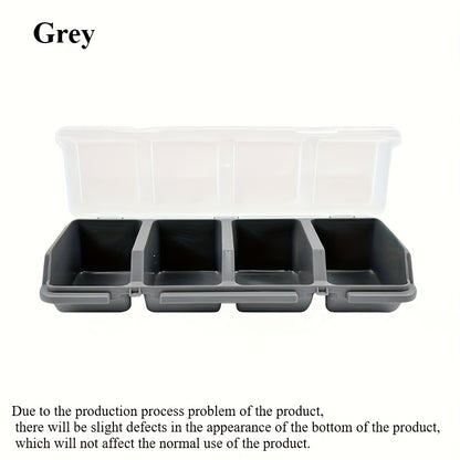 [Screw Organizer Storage Box] 4-Compartment Screw Organizer - Small Parts & Mini Tool 4-Grid Divider Storage Box for Garage, Nail Craft Tool Organization - Tool Cart, Cabinet, Workbench Drawer - Black | Gray Optional