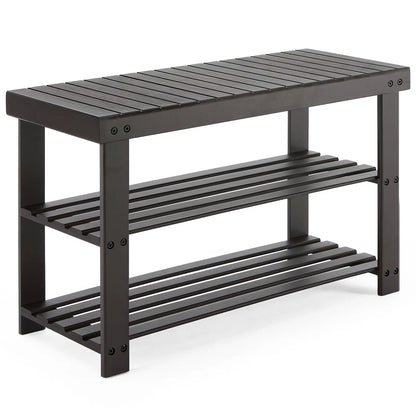 【Deal】3-Layer Natural Bamboo Rectangle Shoe Rack Organizer for Shoe Organization, Sturdy Freestanding Floor Cabinet-Rack, 286lb Max Capacity, 11.3x27.6x17.8in, Easy to Clean, Includes Instructions & Installation Aid, Ideal for Entryway, Bedroom
