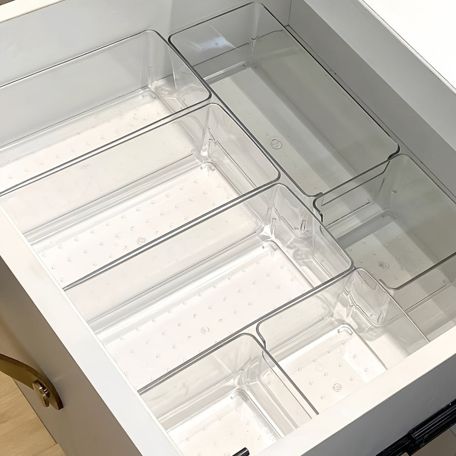 6pcs Acrylic Drawer Dividers Organizer, Suitable for Desktop Clutter Storage, Office Stationery Storage, Drawer Cosmetic Storage, Desk & Drawer Organizer for Home Storage
