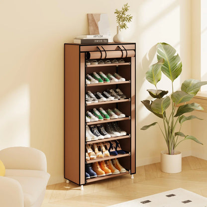 UDEAR 10 Tier Shoe Rack 9 Grids with Dustproof Cover,Adjustable Standing Shelf, High Storage  Rack#Summerwins