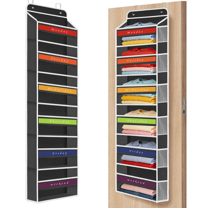 Over The Door Space Saving Organizer - 6-Tier Hangable Storage Organization with 6 Large Pockets, Mesh Side Pockets, Anti-Tilt Design, 44 lb Capacity, Shelves, Apartment Accessories for Bedroom, Kitchen,#SummerWins #DealsForYouDays