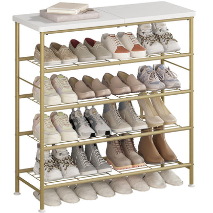 4-Tier 5-Tier 6-Tier Metal Shoe Rack Organizer, Decorations For Home, 28.15" / 35.82" / 45.3" Large Stable Stackable Shoe Tower, Room Decor, Suitable For Entrance Wardrobes, Bedroom Garages, Space Saving