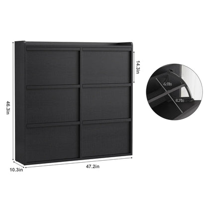 ZR-Garvee Tilt-out drawers Shoe Cabinet with 3 Flip Drawers, Space-saving,22 styles,Adjustable Shelf, Save space，Modern ,Hidden Shoe Storage Organizer for Entryway,aisle cabinet, Hallway and Living Room