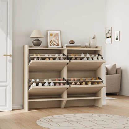 ZR-Garvee Tilt-out drawers Shoe Cabinet with 3 Flip Drawers, Space-saving,22 styles,Adjustable Shelf, Save space，Modern ,Hidden Shoe Storage Organizer for Entryway,aisle cabinet, Hallway and Living Room