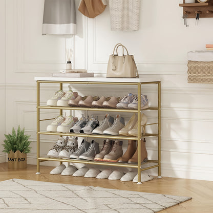 4-Tier 5-Tier 6-Tier Metal Shoe Rack Organizer, Decorations For Home, 28.15" / 35.82" / 45.3" Large Stable Stackable Shoe Tower, Room Decor, Suitable For Entrance Wardrobes, Bedroom Garages, Space Saving