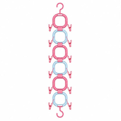 1 Count Hat Scarf Hanger Organizer, with 12 Non-marking Clips 360 Degree Rotatable Hook, for Closet Door Wardrobe Hanging Storage